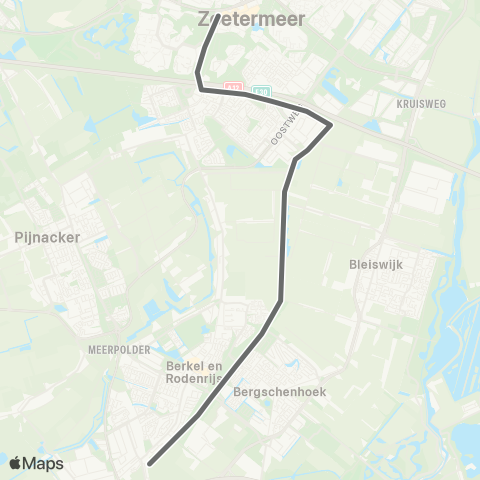 RET Zoetermeer Centrum West - Rodenrijs Metro map