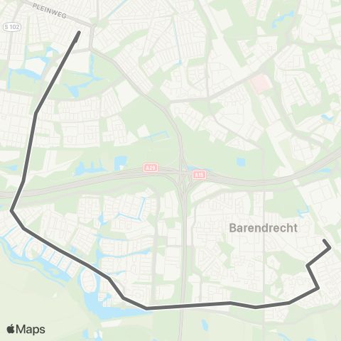 RET Zuidplein - Barendrecht - Kralingse Zoom map