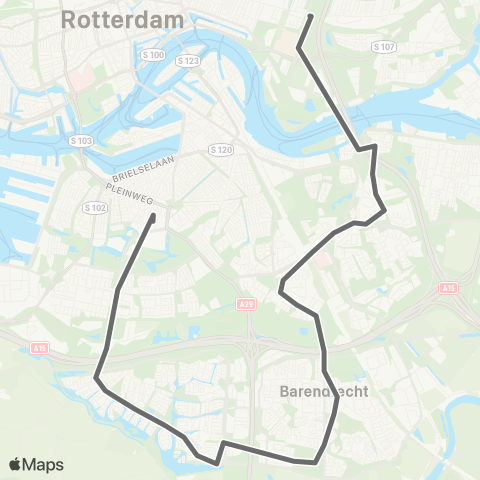 RET Zuidplein - Barendrecht - Kralingse Zoom map