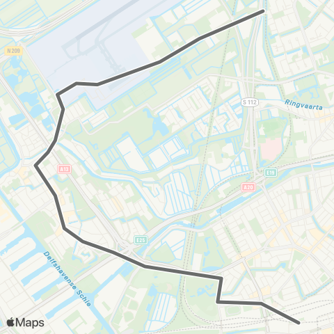 RET Centraal Station - Rotterdam Airport map