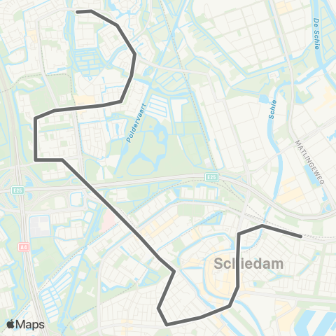 RET Station Schiedam - Woudhoek map