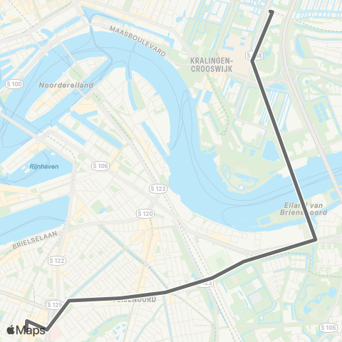 RET Zuidplein - Kralingse Zoom map