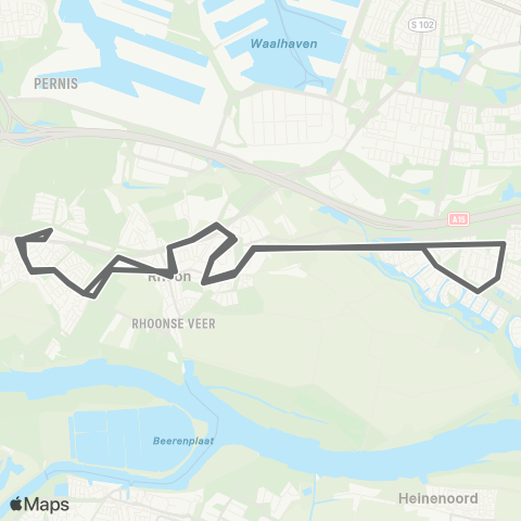 RET Poortugaal - Rhoon - Portland map