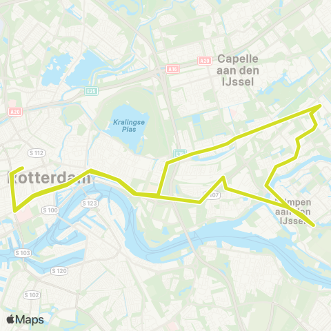 RET Rotterdam Centraal - Capelle aan den IJssel (Nachtbus) map