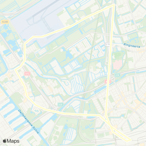 RET Rotterdam Centraal - Overschie - Meijersplein (Nachtbus) map