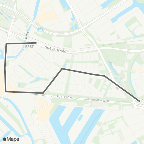 RET Pendelbus route 701 map