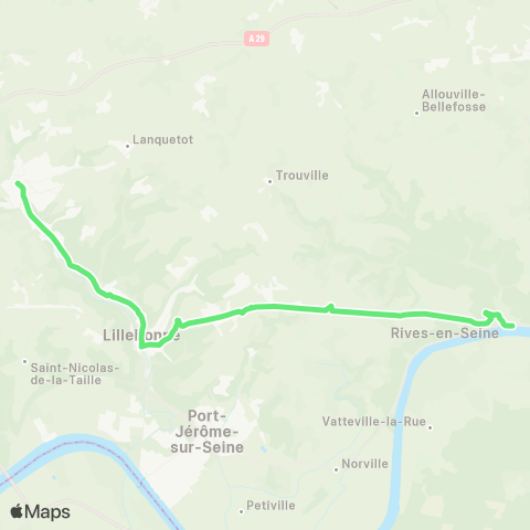 Rezo'Bus Caudebec-en-Caux - Bolbec par St-Arnoult map