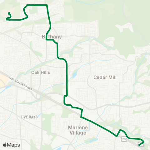 Ride Connection Bethany Link map