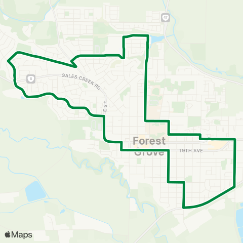 Ride Connection Forest Grove Saturdays GroveLink map