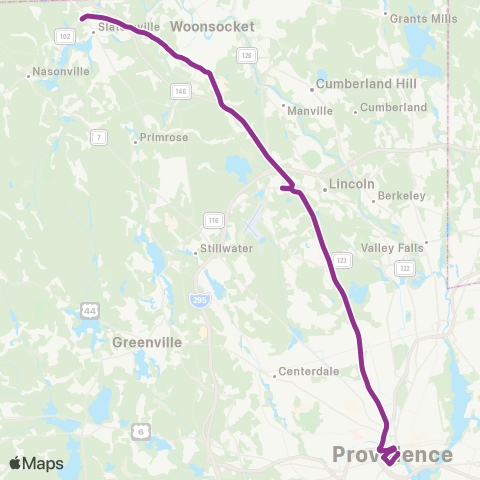 RIPTA North Smithfield / Lincoln Express map