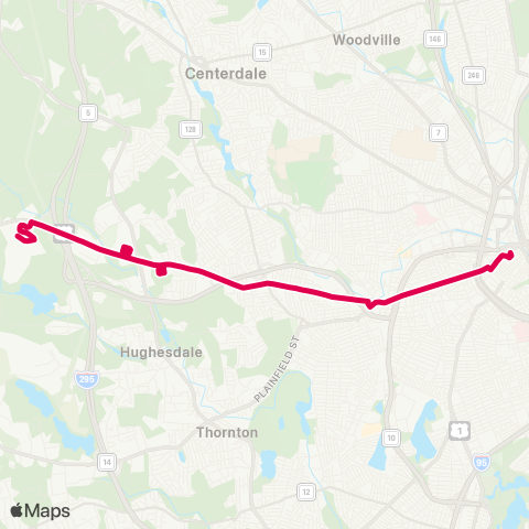 RIPTA Broadway / Hartford Ave map