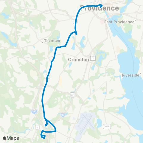 RIPTA Oaklawn Ave map