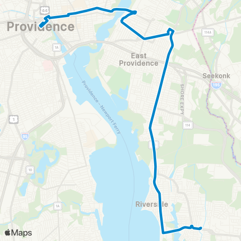 RIPTA Riverside map