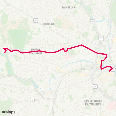 RIPTA Chalkstone Ave map