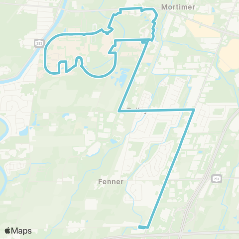 Rochester Institute of Technology Weekend Retail Shuttle map