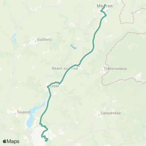 RIV Ploërmel - Loyat - Mauron map