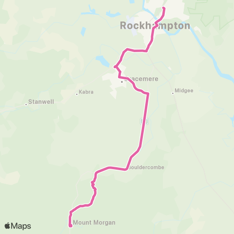 Translink Rockhampton-Yeppoon Rockhampton - Mt Morgan map