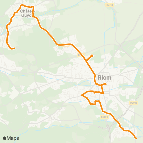 RLV Mobilités Châtel-Guyon St Hippolyte - Ménétrol Les Roses map