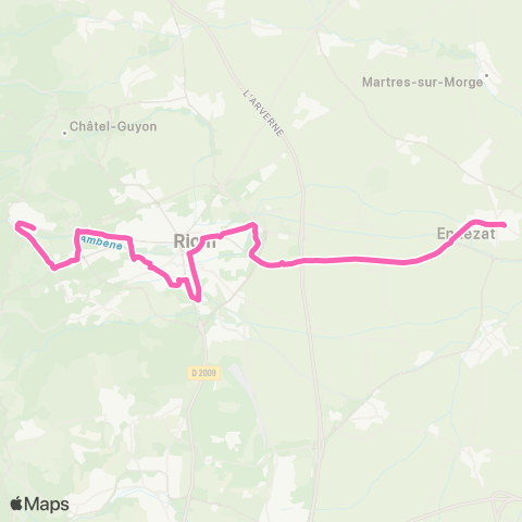 RLV Mobilités Enval Maison Basse - Ennezat Les Marronniers map