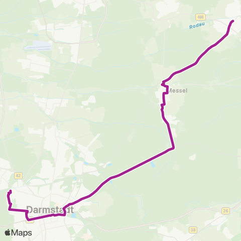 RMVB Rödermark-Urberach Bahnhof - Darmstadt Haasstraße map