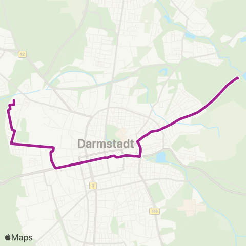 RMVB Darmstadt Haasstraße - Darmstadt Oberwaldhaus map