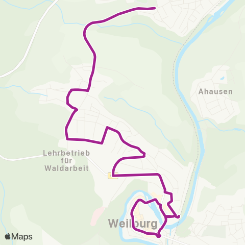 RMVB Weilburg Zob - Weilburg-Waldhausen Sport Pl map