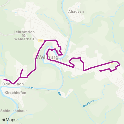 RMVB Weilburg Kubacher Weg - Weilburg-Odersbach Siedlung map