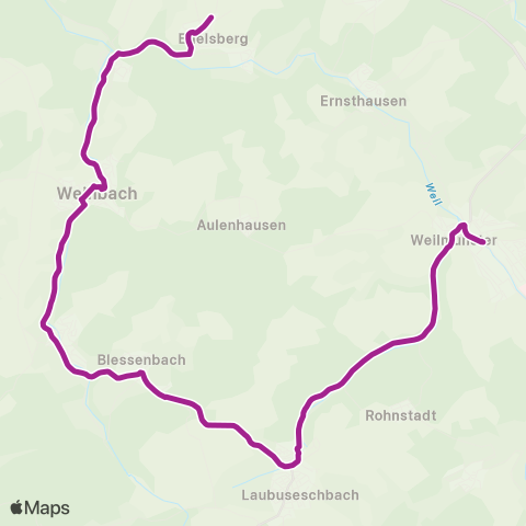 RMVB Weilmünster Schule - Weinbach-Edelsberg Dorfgemeinschaftshaus map