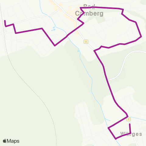 RMVB Bad Camberg-Würges Ferrutiusstraße - Bad Camberg Bahnhof map