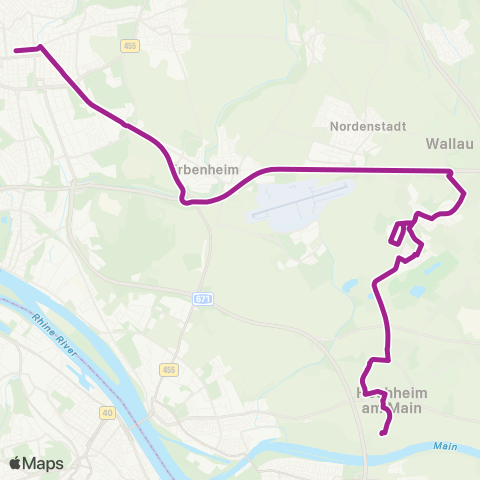 RMVB Frankfurt (Main) Goetheturm - Frankfurt (Main) Südbahnhof map