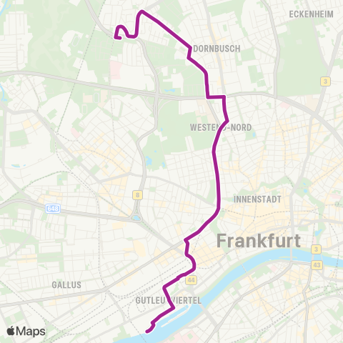 RMVB Frankfurt (Main) Ginnheim Mitte - Frankfurt (Main) Rotfeder-Ring map