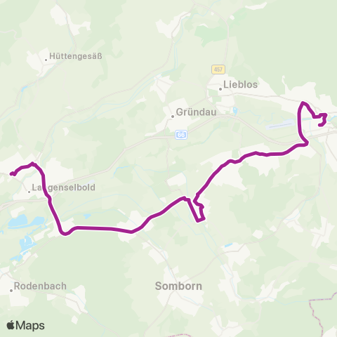RMVB Fulda Bahnhof / Zob - Hosenfeld Lindenstraße map
