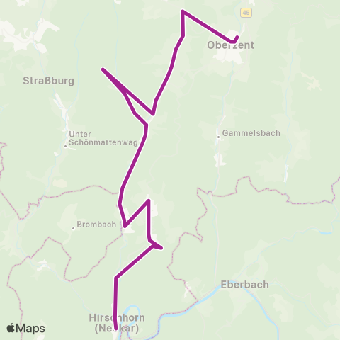 RMVB Bad Homburg V.D.H. Kurhaus - Friedrichsdorf-Köppern Waldkrankenhaus map
