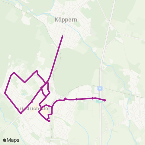 RMVB Friedrichsdorf Bahnhof - Friedrichsdorf Bahnhof map