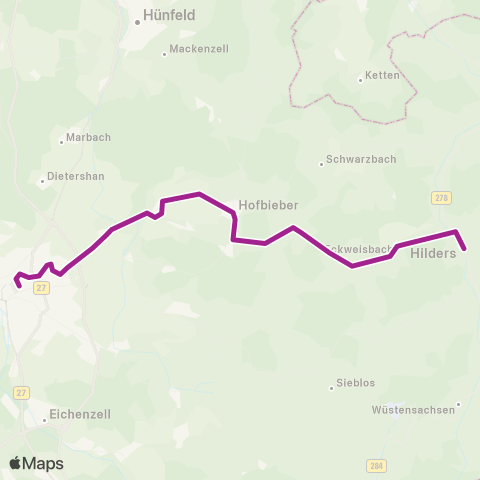 RMVB Hilders Zob - Fulda Bahnhof / Zob map