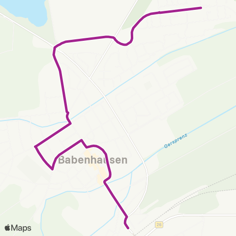 RMVB Babenhausen Bahnhof - Babenhausen Jürgen-Schumann-Str map