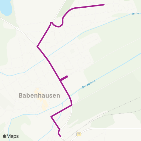 RMVB Babenhausen-Harreshausen - Babenhausen Bahnhof map