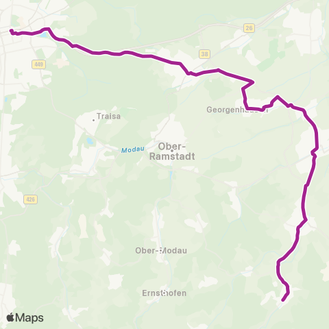 RMVB Fischbachtal-Niedernhausen Linde - Darmstadt Mathilden Pl map