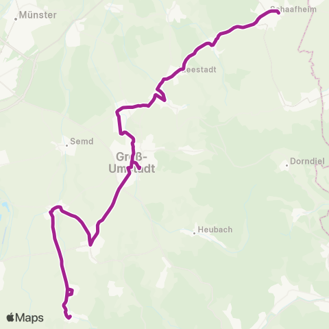 RMVB Otzberg-Ober-Klingen Volkshaus - Schaafheim Herrngartenweg map
