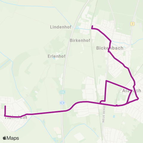 RMVB Bickenbach Bahnhof - Alsbach-Hähnlein-Hähnlein Neue Schule map