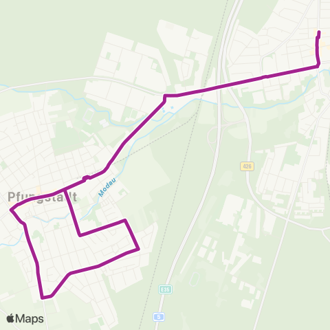 RMVB Pfungstadt Bahnhof - Darmstadt-Eberstadt Wartehalle map