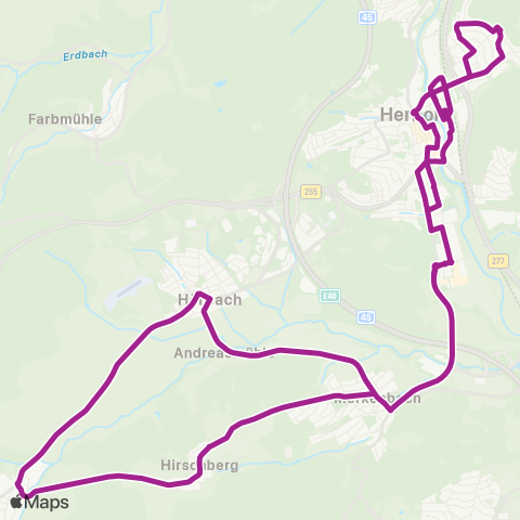 RMVB Herborn-Hörbach Herborner Str - Herborn-Guntersdorf Rehbach map