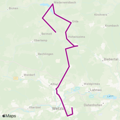 RMVB Mittenaar-Ballersbach Alter Bahnhof - Wetzlar Bahnhof / Zob map