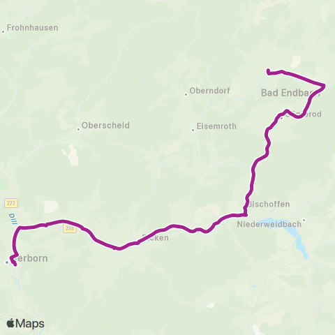 RMVB Bad Endbach-Hartenrod Busbhfam Loh - Herborn Bahnhof / Zob map
