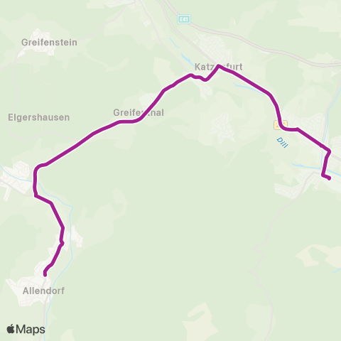 RMVB Greifenstein-Allendorf Schule - Ehringshausen-Katzenfurt Wiesenstraße map