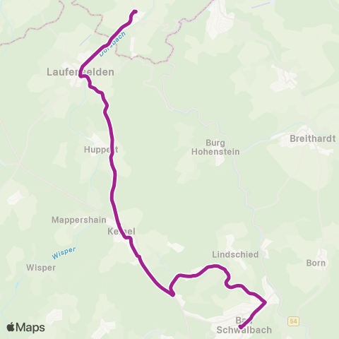 RMVB Hüttenberg-Rechtenbach Gesamtschule - Hüttenberg-Reiskirchen Wetzlarer Weg map
