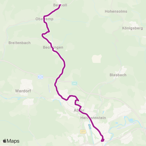 RMVB Aßlar-Bermoll - Wetzlar Bahnhof / Zob map