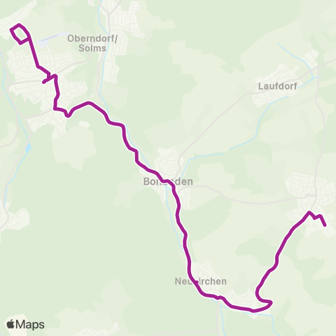 RMVB Schöffengrund-Schwalbach Steinstraße - Braunfels Busbahnhof map