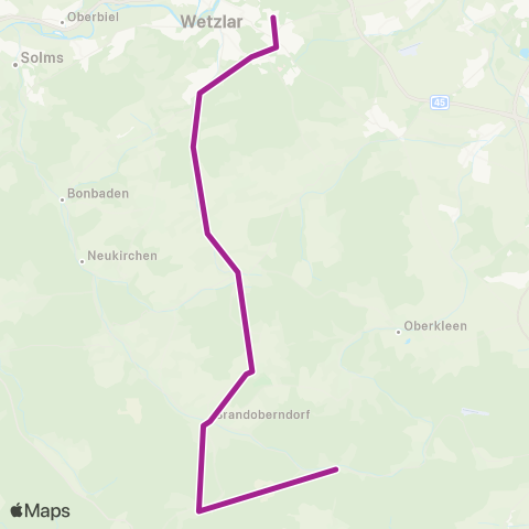 RMVB Waldsolms-Brandoberndorf Bahnhof - Schöffengrund-Schwalbach Steinstraße map