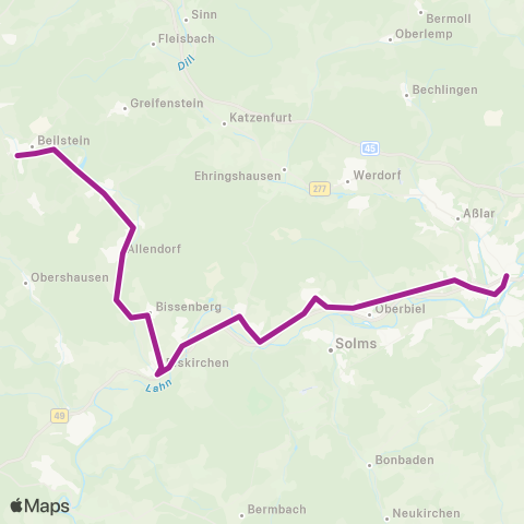 RMVB Wetzlar Bahnhof / Zob - Greifenstein-Beilstein Bahnhof map